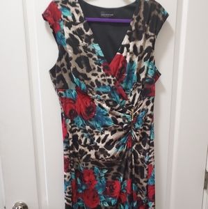 Connected apparel  rose leopard  print